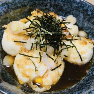 冷凍卵で揚げ出し卵　キャーご飯にのせれば天タマ丼！